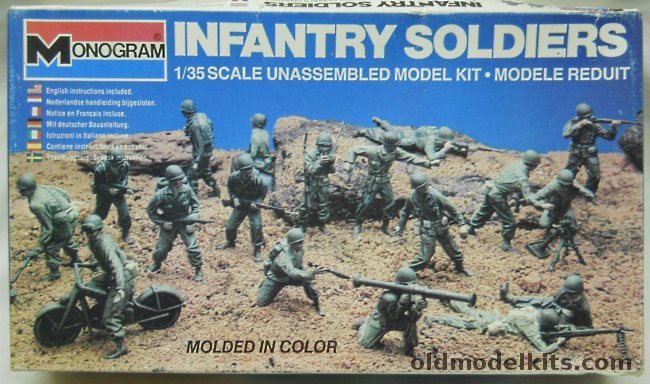 Monogram 1/35 Infantry Soldiers - 18 US Army Military Figures - (The Fabulous G.I.s), 6304 plastic model kit